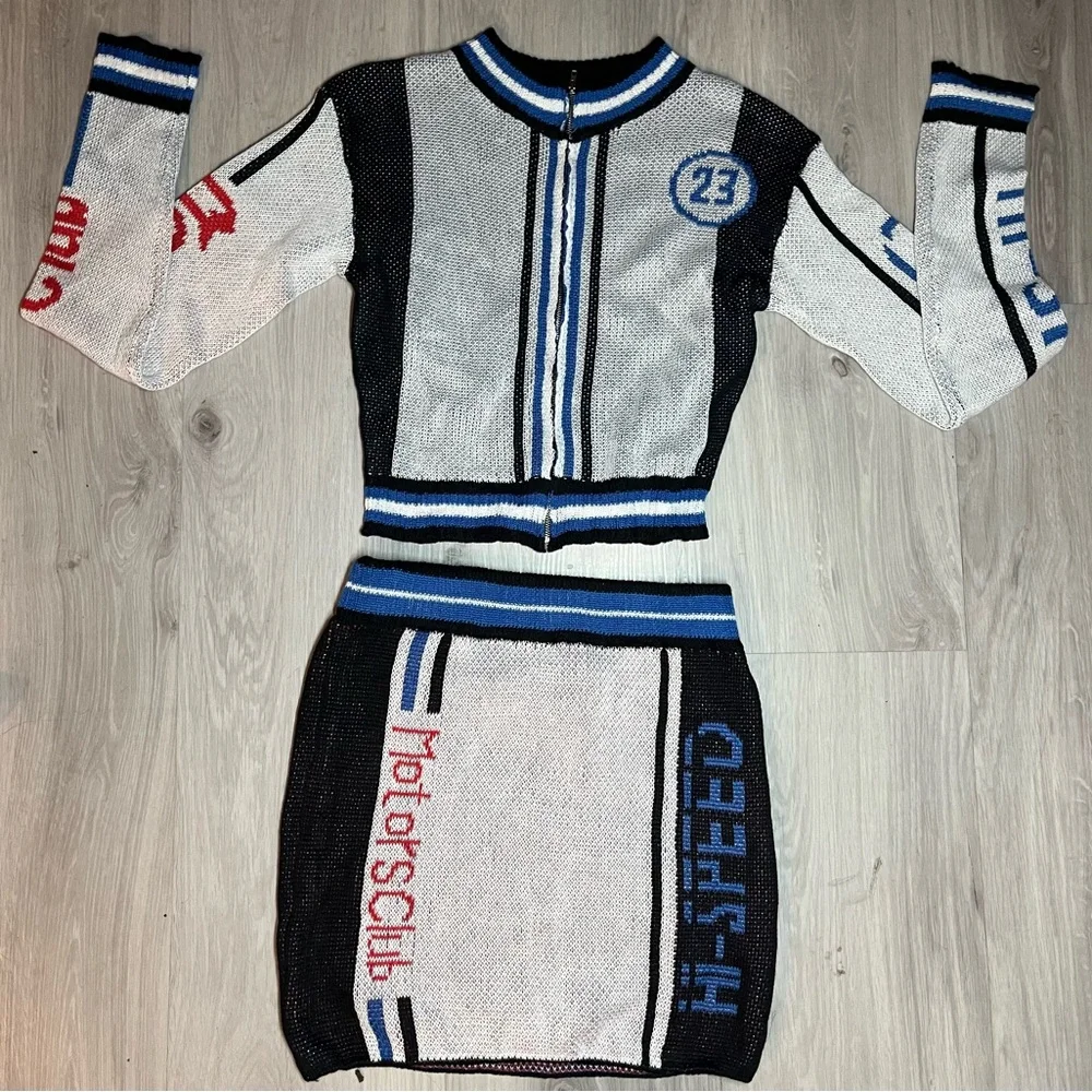 Hi Speed Sweater‎ Skirt Set size (L) Blue/combo